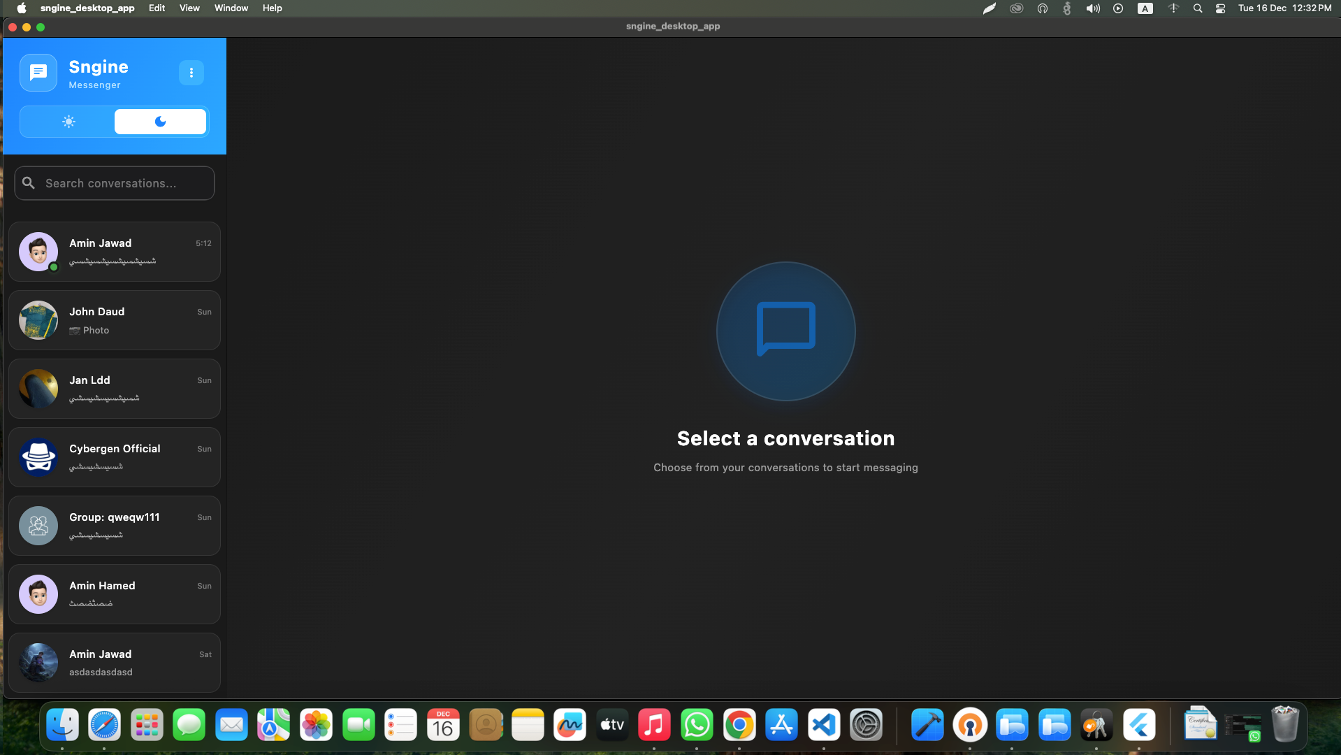 Sngine Pro Messenger Desktop (Windows / macOS / Linux) preview